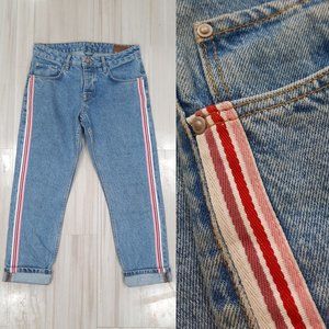Jeans w/ side stripes & button fly - asos brand